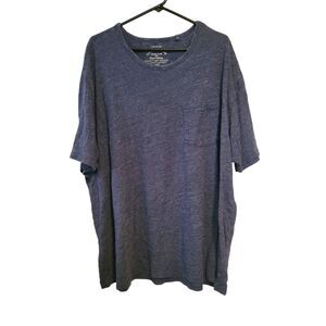 Lucky Brand Men's Blue Linen Blend Pocket Tee T-Shirt Size 3X